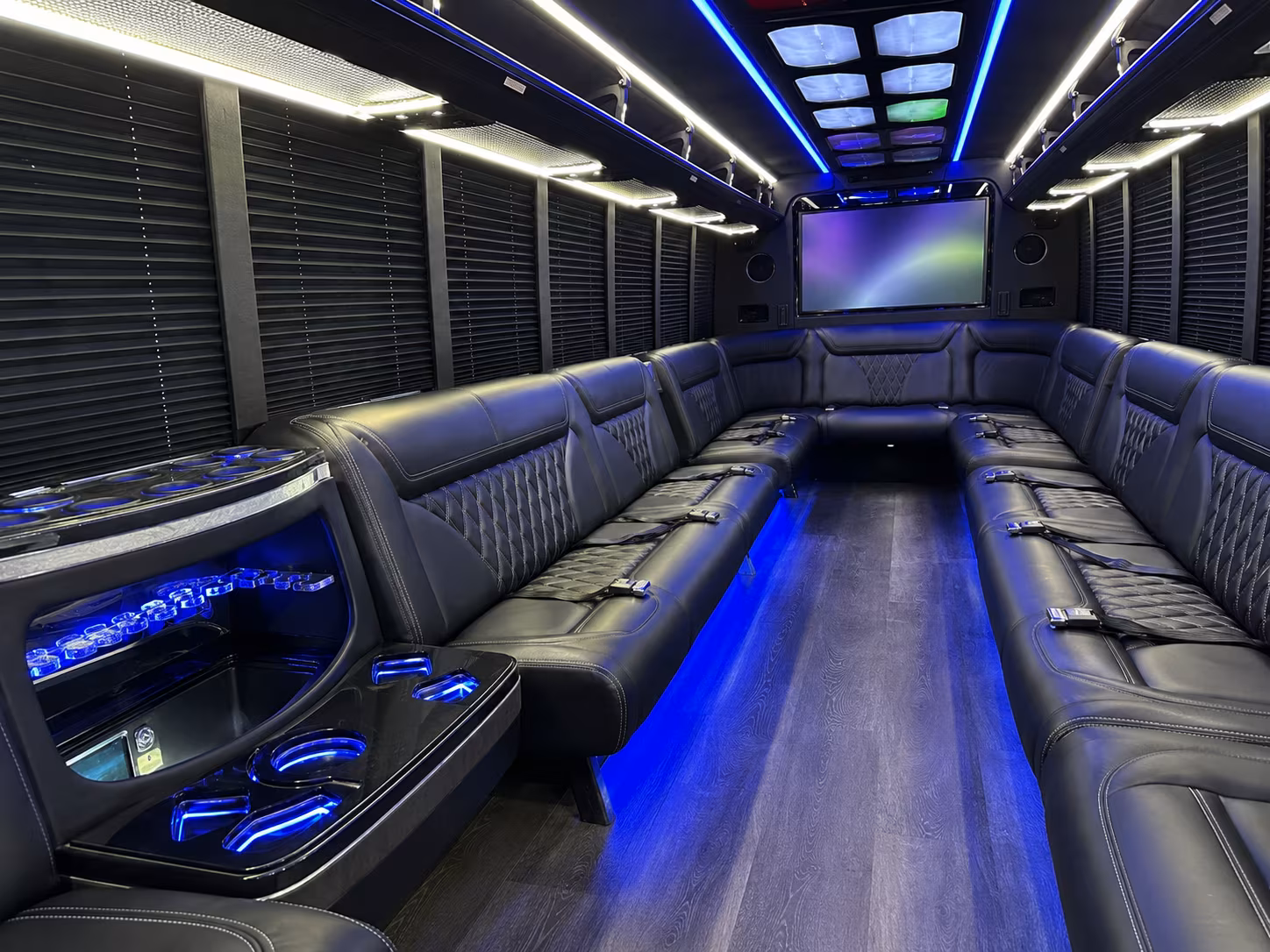 victorville 20 passenger party bus inside