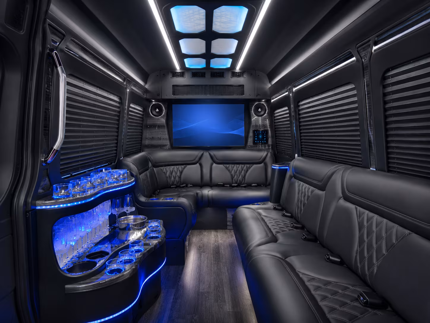 victorville 40 passenger party bus inside